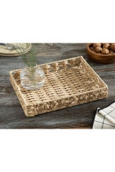 Dateless Hasır Tepsi 33x26 Cm Kahve 10037387 - English Home