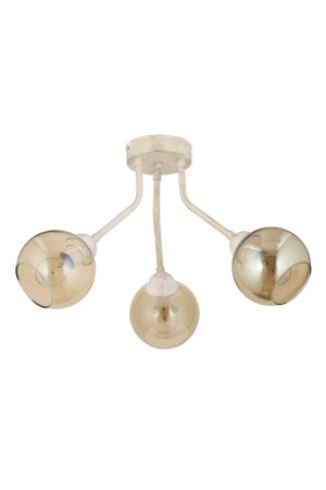 David 3-Piece White Polished Honey Glass Modern Young Room Kitchen-Living Room Chandelier 3555-03-WH - Apliqa