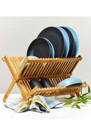 Davis - Großer Geschirrständer 45 cm 2021-57 BAMBUS-GESCHIRRREGAL - AVANTAGE HOME