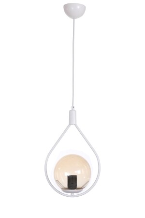 Deco Modern Design Cafe - Kitchen - Living Room - Hall White Color Honey Glass Single Chandelier DCO58 - Fer Avize