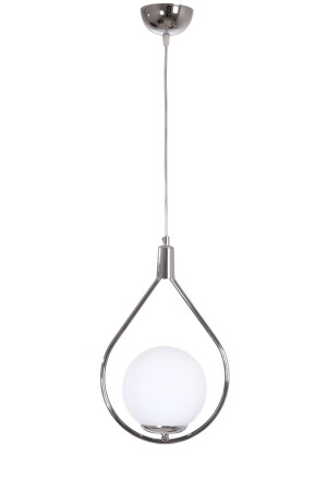 Deco Modern Design Café – Küche – Wohnzimmer – Flur, Einzel-Kronleuchter aus Chrom, weißem Glas, DCO58 - Fer Avize