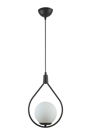 Deco Special Design Living Room - Kitchen - Cafe Black Color White Glass Single Chandelier DCO99 - Modavize