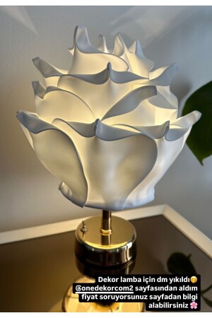 Decor Artificial Eva Flower Wireless Table Lamp White Gold - Onedekor
