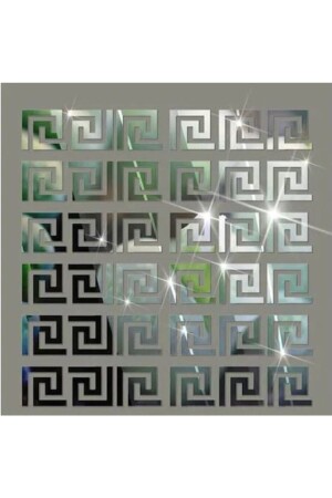 Decor Ornamental Labyrinth Border 60 Pieces 7x7 Plexiglass Decorative Silver Mirror Entrance Border - Abaküs