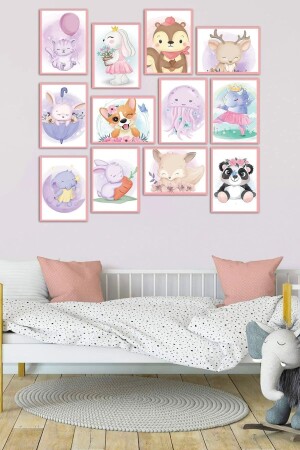 Decorated MDF Painting Set 12 Pieces 3 mm - Wall Decoration for Children's Room - Kututr