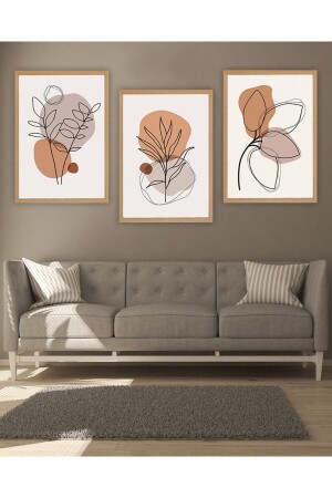 Decorated MDF Painting Set 3 Pieces 3 Mm - Flower Wall Decoration For Living Room Living Bedroom - Kututr
