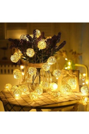 Decorative 2 Mt Bamboo Wicker LED Lighting Balls 10 Lu 2M-10B - ERKOL OYUNCAK