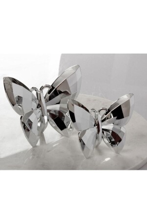 Decorative 2-Piece Butterfly Silver Trinket Object - Doremcy