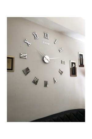 Decorative 3d Wall Clock Plexiglass Mirror Roman Numeral Large Size - Otantik