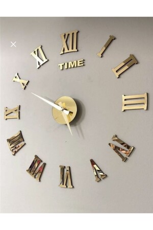 Decorative 3d Wall Clock Plexiglass Mirror Roman Numerals Large Size Stylish And Modern - Otantik