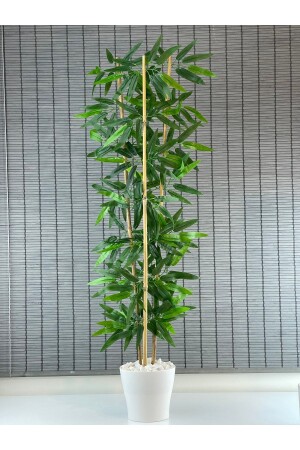 Decorative Artificial Leaves 3 Trunk Bamboo Tree 110 Cm New Product 100% Bamboo - Bahçem