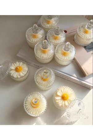 Decorative Candle Daisy 1 Piece - 2 Pieces with Cover - Derincandle