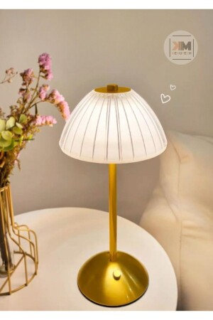 Decorative Crystal Rechargeable Hat Gold Led Lampshade, Christmas Table Lamp, Touch 3 Color Modes KMT-17-A - BEKAZE