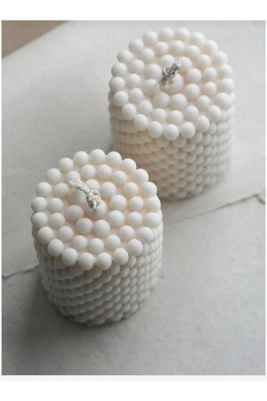 Decorative Cylinder Bubble Candle Set 2pcs Vanilla Scented - Mumella