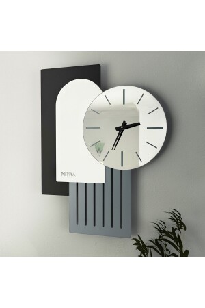 Decorative Design Colorful Wooden & Mirrored Plexi Wall Clock - Mitra Dekor