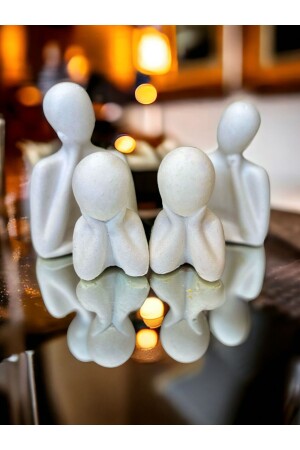 Decorative Family with Two Children Object Figurine Sculpture Concrete - Aymumi Home
