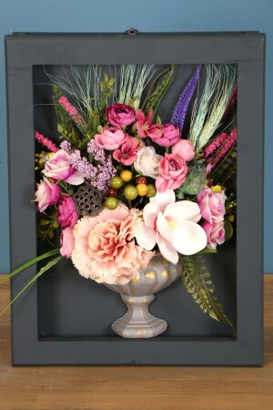 Decorative Floral Frame Painting 28cmx37cm Code:113 - Yapay Çiçek Deposu