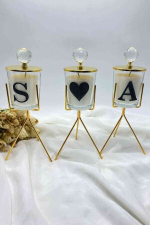 Decorative Footed Letter Candle Set of 3 - Dekoretro