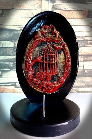 Decorative Gift Based Embossed Bird in a Cage and a Rose Garden Soy Wax Candle Set of 2 - Fantastik Sanat Atölyesi