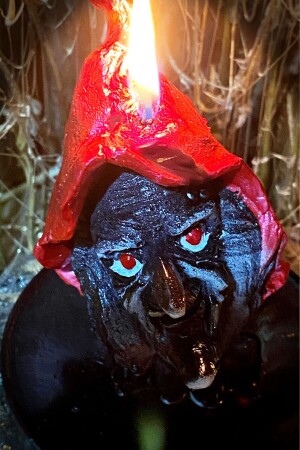 Decorative Gift Scented Witch Figure Candle with Base - Height 12 Cm - Diameter 10 Cm - Fantastik Sanat Atölyesi