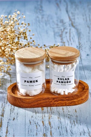 Decorative Glass Cotton Bud & Cotton Box with 2 Stands FBZ-PK-2441 - FBZhome