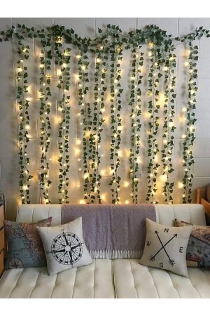 Decorative Green Leaf Artificial Ivy And 3 Meters Fairy Led Daylight - Casadilegno