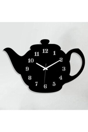 Decorative Kitchen Wall Clock with Gift Wooden Teapot Design - Mod