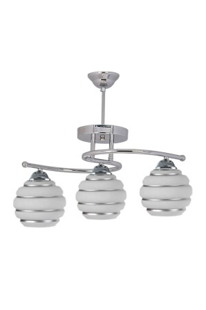 Decorative Living Room Kitchen Modern Silver Glass Cute 3-Piece Chandelier NBA0002 - AVİZEVİ