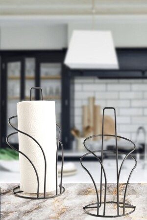 Decorative Metal Towel Napkin Holder - Paper Towel Holder Black - Evisimo