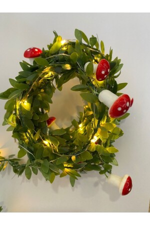 Decorative Mini Mushroom Stripe Leaf 3m Daylight Led Natural Gas Pipe Ornament - Kozmoparti