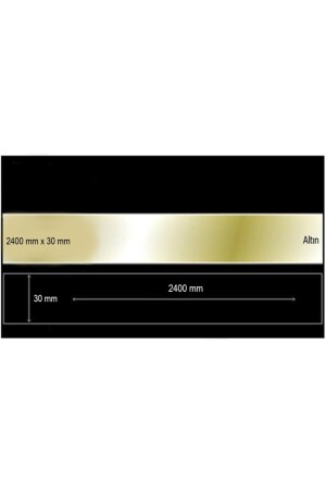 Decorative Mirrored Plexi Strip Trim Gold 30 Mm X 2400 Mm Furniture Cabinet Trim - Kurtulan Lazer Tasarım