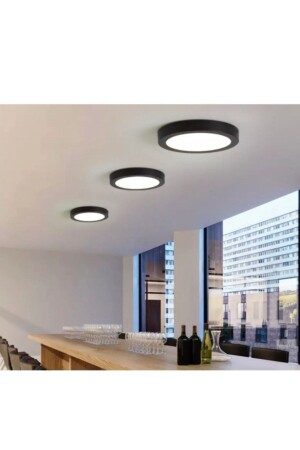Decorative Modern Ceiling Plafonier Panel Led Chandelier Black Case 6500K White Light 15wsiyah2 - luxshome