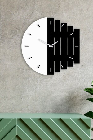 Decorative Modern Wooden Wall Clock Rhythm 0093-BLACK - Pey Aksesuar