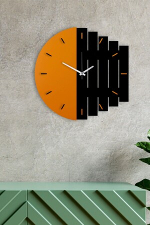 Decorative Modern Wooden Wall Clock Rhythm 0093-BLACK - Pey Aksesuar