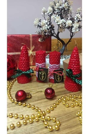 Decorative Natural Honeycomb Beeswax Candle Set Honey Candle Gift Candle Christmas Gift A3 - elayhome