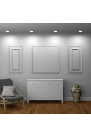 Decorative Paintable 4 Cm Styrofoam Wall Lath Pre-Cut 5 Piece Frame Pack BYSDEKOR02002 - BYSETİCARET