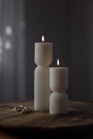 Decorative Patterned Pillar Candle - Scented Vegan Soy Wax Candle 2 Pack SKYPAR - Cageartstudio