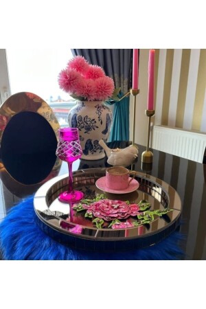 Decorative Piano Cut Mirror Tray NETE01 - Tuna