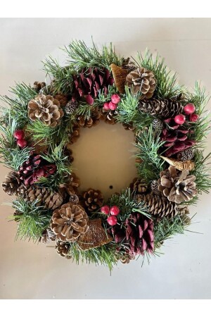 Decorative Pinecone Wreath Christmas Ornament - Door Wall - Pi Hobby Entertainment Decoration Handmade - Art