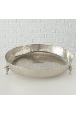 Decorative Round Bowl with Silver Foot 8,5 X 41 Cm BO 2007706 - BOLTZE HOME