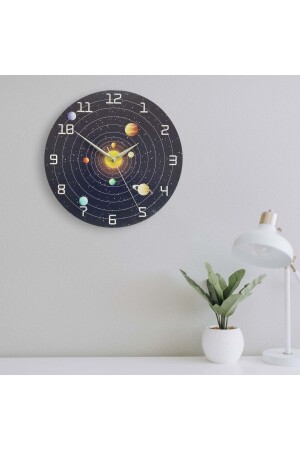 Decorative Round Space And Planets Wooden Wall Clock yuvrk1 - CajuArt