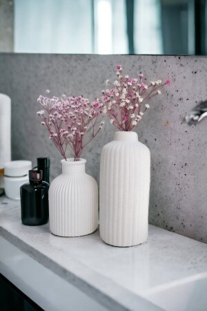 Decorative Scandinavian Style Mini and Tall Concrete Vase Set of Two - Alleza Home