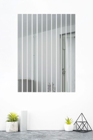 Decorative Strip 2. 5x50cm Silver Mirrored Plexiglass Set of 12 - Sevgicraft