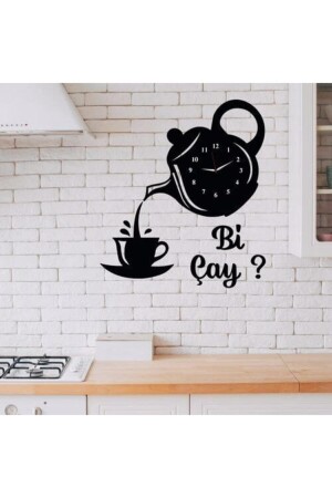 Decorative Wooden Kitchen and Cafe Wall Clock - Bi Tea Written - Mod