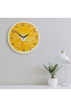 Decorative Wooden Orange Round Kitchen Wall Clock - Cajuart