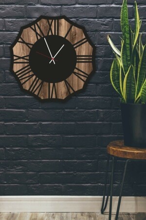 Decorative Wooden Wall Clock HKYILDIZRS - hediyekolisi