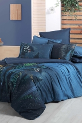 Deep Blue Mavi Tek Kişilik %100 Pamuk Fancy Poplin Nevresim Takımı SAREV.3180609001 - Sarev