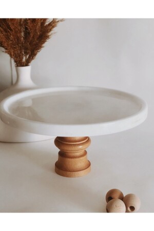 Deep Marble Presentation Rack with Wooden Legs madas120 - Madas Desıgn