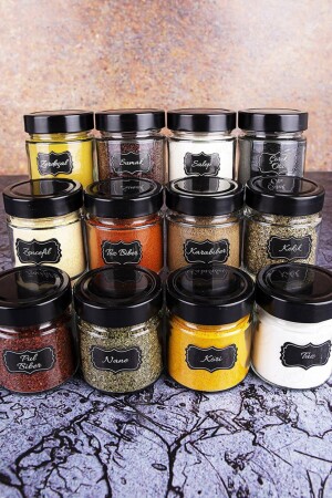 Deep Twist 12 Piece Spice Jar Set with Funnel 255 Cc BRL-15165 - vipgross