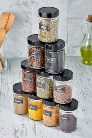 Deep Twist 12 Piece Spice Jar Set with Funnel - Spice Set 350 Cc BRL-15166 - vipgross